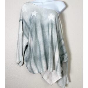 POL | NWOT oversized star graphic pullover ombre bohemian sweater sz S
